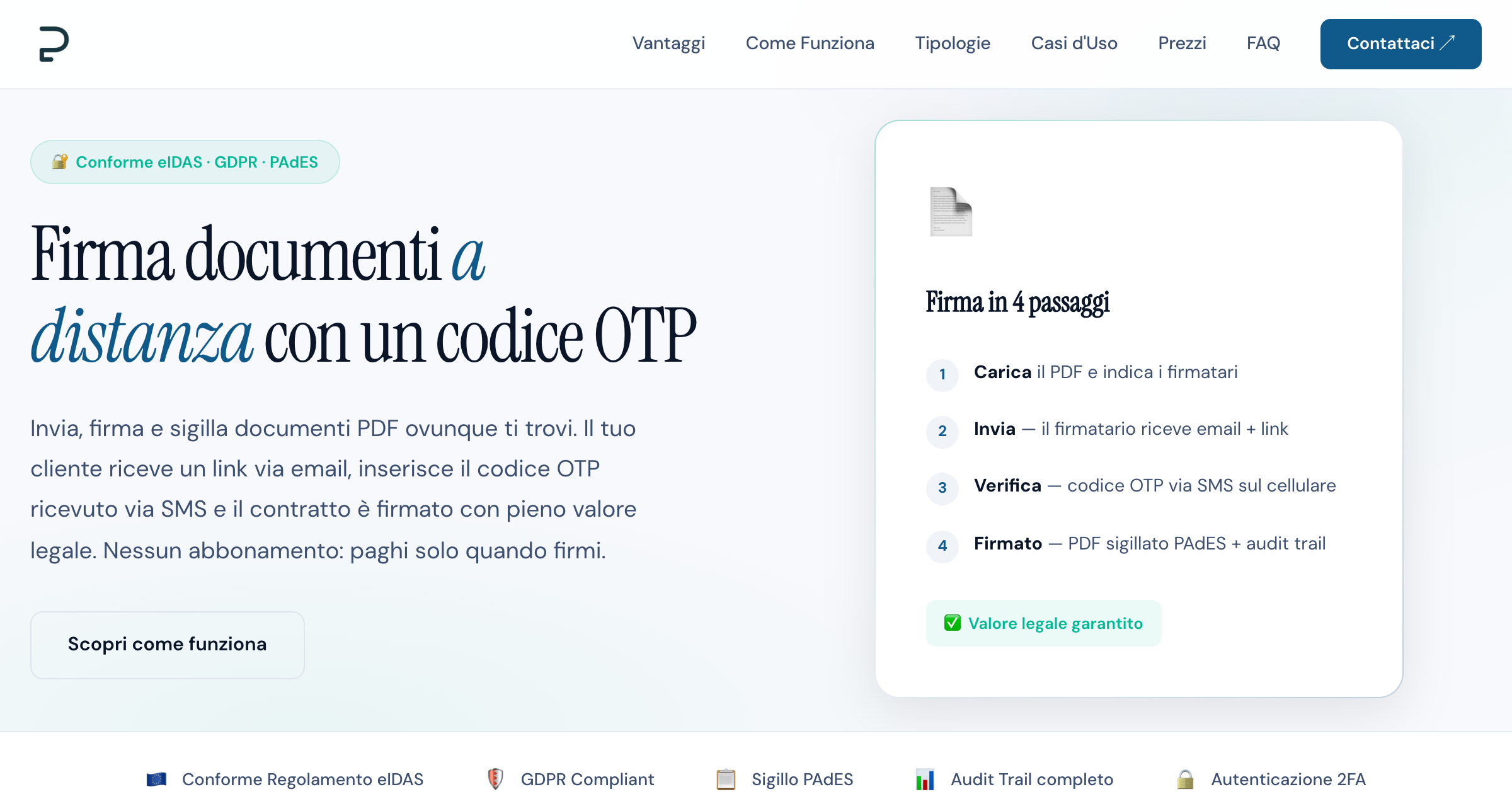 FirmaConOTP - firma elettronica di PDF a distanza con codice OTP