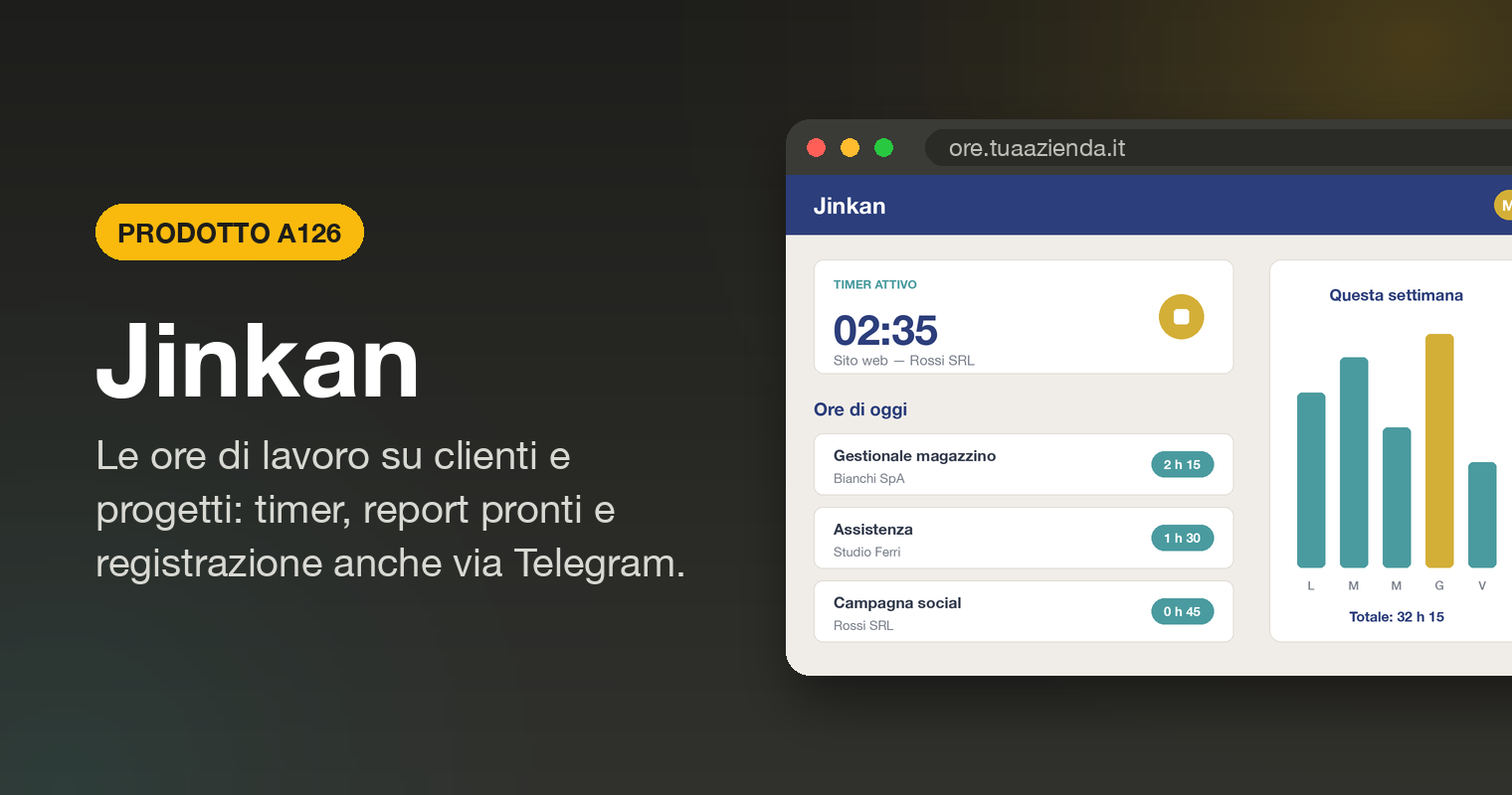 Jinkan - gestionale ore di lavoro personalizzato per aziende