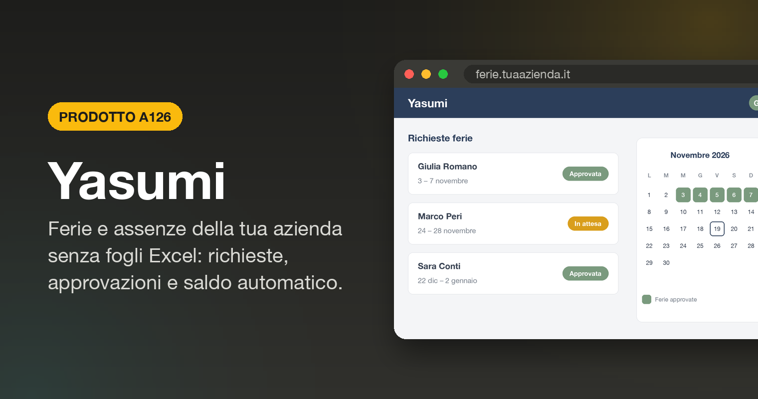 Yasumi - leave and absence management tailored to companies